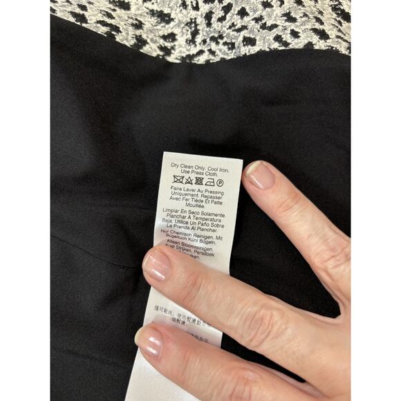 DKNY Blazer Jacket Grey Black Cream Animal Print 10 Single Breasted Pockets - Picture 8 of 9